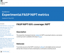 Experimental FASP NIPT metrics [Updated 14th May 2021]